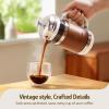 imageHazel Quinn French Press Coffee Maker 450ml  15oz HeatResistant Borosilicate Glass 304 Stainless Steel BPAFree Easy to Clean Precision Filtration for Coffee amp Tea