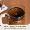imageHazel Quinn French Press Coffee Maker 450ml  15oz HeatResistant Borosilicate Glass 304 Stainless Steel BPAFree Easy to Clean Precision Filtration for Coffee amp Tea