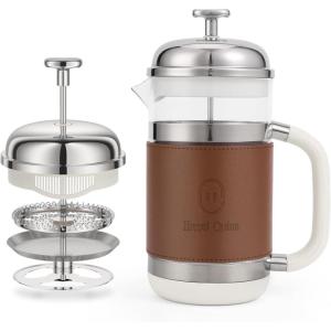 imageHazel Quinn French Press Coffee Maker 450ml  15oz HeatResistant Borosilicate Glass 304 Stainless Steel BPAFree Easy to Clean Precision Filtration for Coffee amp Tea