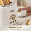imageHazel Quinn 2Slice Retro Toaster 6 Browning Levels 3 FunctionsDefrostReheatCancel Removable Crumb Tray for Easy to Clean 15 Inches Extra Wide Slots  Pearl WhitePreal White