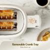 imageHazel Quinn 2Slice Retro Toaster 6 Browning Levels 3 FunctionsDefrostReheatCancel Removable Crumb Tray for Easy to Clean 15 Inches Extra Wide Slots  Pearl WhitePreal White