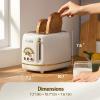 imageHazel Quinn 2Slice Retro Toaster 6 Browning Levels 3 FunctionsDefrostReheatCancel Removable Crumb Tray for Easy to Clean 15 Inches Extra Wide Slots  Pearl WhitePreal White