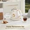 imageHazel Quinn Retro Breakfast Set  2Slice Toaster amp 17L Electric Kettle Bundle 6 Browning Levels ExtraWide Slots 1200W Fast Boiling All Stainless Steel Interior Thermometer  Pearl White