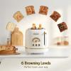 imageHazel Quinn Retro Breakfast Set  2Slice Toaster amp 17L Electric Kettle Bundle 6 Browning Levels ExtraWide Slots 1200W Fast Boiling All Stainless Steel Interior Thermometer  Pearl White
