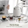 imageHazel Quinn Electric Kettle  17 Liters 57oz Stainless Steel Water Kettle BPAFree Interior 1200W Fast Boiling Cordless Rotational Base  Pearl White