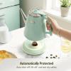 imageHazel Quinn Electric Kettle  1L34oz Small Tea Kettle 800W Fast Boil All 304 Stainless Steel Interior Double Wall for Cool Touch and Thermal Auto ShutOff BPAFree Cordless  Mint GreenMint Green