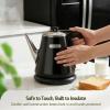 imageHazel Quinn Electric Kettle  1L34oz Small Tea Kettle 800W Fast Boil All 304 Stainless Steel Interior Double Wall for Cool Touch and Thermal Auto ShutOff BPAFree Cordless  Mint GreenJet Black