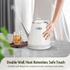 imageHazel Quinn Electric Kettle  1L34oz Small Tea Kettle 800W Fast Boil All 304 Stainless Steel Interior Double Wall for Cool Touch and Thermal Auto ShutOff BPAFree Cordless  Mint GreenPearl White