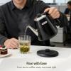 imageHazel Quinn Electric Kettle  1L34oz Small Tea Kettle 800W Fast Boil All 304 Stainless Steel Interior Double Wall for Cool Touch and Thermal Auto ShutOff BPAFree Cordless  Mint GreenJet Black
