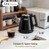 imageHazel Quinn Electric Kettle  1L34oz Small Tea Kettle 800W Fast Boil All 304 Stainless Steel Interior Double Wall for Cool Touch and Thermal Auto ShutOff BPAFree Cordless  Mint GreenJet Black