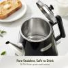 imageHazel Quinn Electric Kettle  1L34oz Small Tea Kettle 800W Fast Boil All 304 Stainless Steel Interior Double Wall for Cool Touch and Thermal Auto ShutOff BPAFree Cordless  Mint GreenJet Black