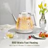 imageHazel Quinn Electric Kettle  1L34oz Small Tea Kettle 800W Fast Boil All 304 Stainless Steel Interior Double Wall for Cool Touch and Thermal Auto ShutOff BPAFree Cordless  Mint GreenPearl White