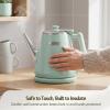 imageHazel Quinn Electric Kettle  1L34oz Small Tea Kettle 800W Fast Boil All 304 Stainless Steel Interior Double Wall for Cool Touch and Thermal Auto ShutOff BPAFree Cordless  Mint GreenMint Green