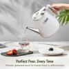 imageHazel Quinn Electric Kettle  1L34oz Small Tea Kettle 800W Fast Boil All 304 Stainless Steel Interior Double Wall for Cool Touch and Thermal Auto ShutOff BPAFree Cordless  Mint GreenPearl White