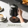 imageHazel Quinn Electric Kettle  1L34oz Small Tea Kettle 800W Fast Boil All 304 Stainless Steel Interior Double Wall for Cool Touch and Thermal Auto ShutOff BPAFree Cordless  Mint GreenJet Black