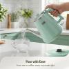 imageHazel Quinn Electric Kettle  1L34oz Small Tea Kettle 800W Fast Boil All 304 Stainless Steel Interior Double Wall for Cool Touch and Thermal Auto ShutOff BPAFree Cordless  Mint GreenMint Green
