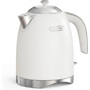imageHazel Quinn Electric Kettle  17 Liters 57oz Stainless Steel Water Kettle BPAFree Interior 1200W Fast Boiling Cordless Rotational Base  Pearl White