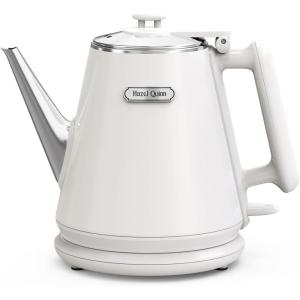 imageHazel Quinn Electric Kettle  1L34oz Small Tea Kettle 800W Fast Boil All 304 Stainless Steel Interior Double Wall for Cool Touch and Thermal Auto ShutOff BPAFree Cordless  Mint GreenPearl White