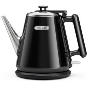 imageHazel Quinn Electric Kettle  1L34oz Small Tea Kettle 800W Fast Boil All 304 Stainless Steel Interior Double Wall for Cool Touch and Thermal Auto ShutOff BPAFree Cordless  Mint GreenJet Black